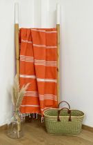 Fouta plate Kolora bleu orange