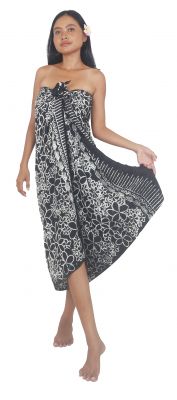 Paro Batik femme fleurs noir