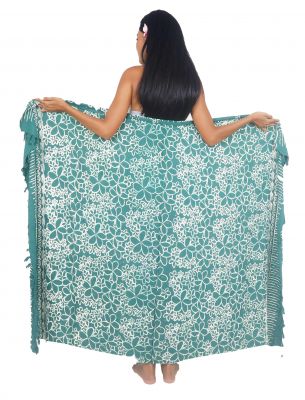 Paro Batik femme fleurs vert