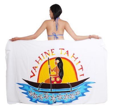 Paréos Vahine Tahiti blanc