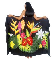 Paréos bouquet de Tahiti noir